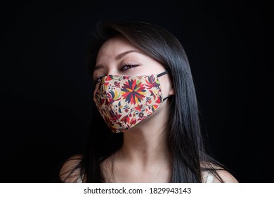 Woman Typical Mexican Mask Black Background Stock Photo 1829943143 