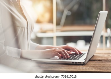 Woman Typing Computer.