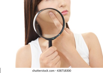 Woman with an uneasy look. - Shutterstock ID 438718300