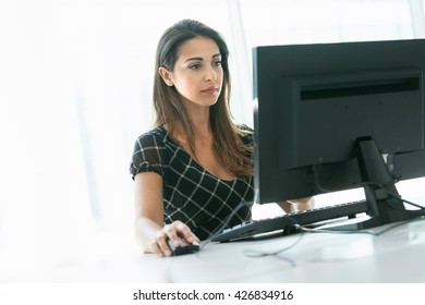 Woman using computer