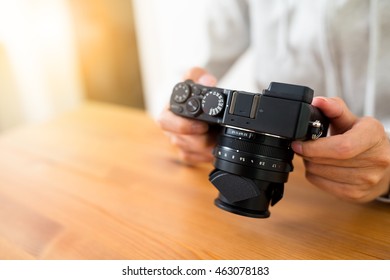 Woman Using Digital Camera