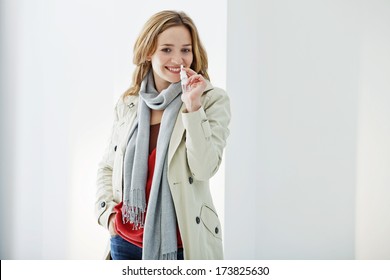 Woman Using Nose Spray