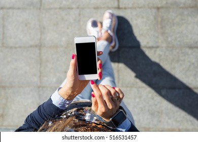 woman using smartphone 