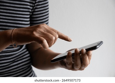 woman using a smartphone business communication, secure internet banking intuitive touch interactions modern mobile technology lifestyle data access connection digital interfaces