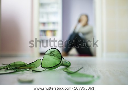 Similar – Image, Stock Photo Violence in an alcoholic family. Reflection of a violent man.