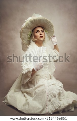 woman in victorian costume retro vintage book cover