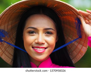 A Woman In Vietnamese Dress Perform As A Viet Cong People In 1960.