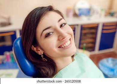 Woman Waiting For A Dental Exam