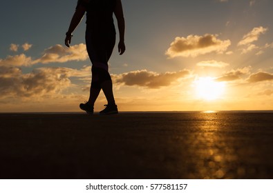 Woman Walking Alone Sunset Stock Photo 577581157 | Shutterstock