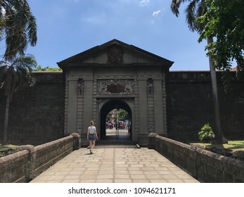 Woman Walking In Intramuros, Manila, Philippines