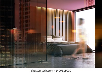 Red Wall Bedroom Stock Photos Images Photography