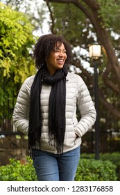 Woman Walking Outside.