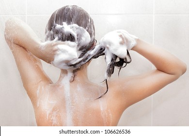 Woman Washing Her Hair