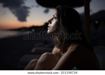 Similar – Image, Stock Photo Woman gazing into the distance