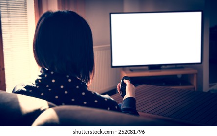 Woman Watching Tv 