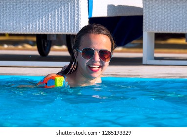 Woman Water Gun Pool Happy Woman Stock Photo 1285193329 | Shutterstock