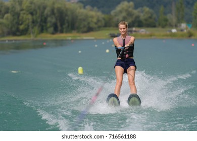 Woman Water Skiing