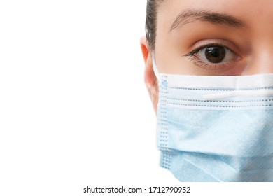 Woman Wearing Face Mask - Close Up