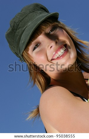 Similar – Happy girl with food on her mouth