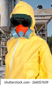 Woman Wearing A Hazmat Suit In The Face Of Infectious Disease