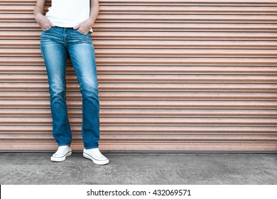 Woman Wearing Jeans.