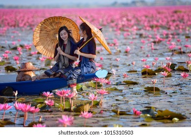 Woman Wearing Laos Traditional Dress Costume,vintage Style,Laos Culture,Laos