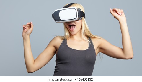 Woman Wearing Vr Goggles Stock Photo Shutterstock