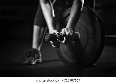 Woman Weightlifting On Training