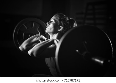 Woman Weightlifting On Training