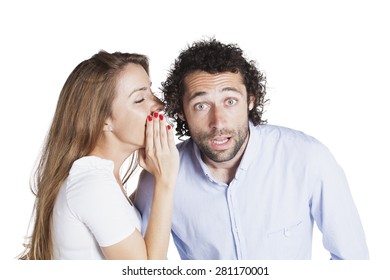 Woman Whispering Mans Ear Stock Photo 281170001 | Shutterstock