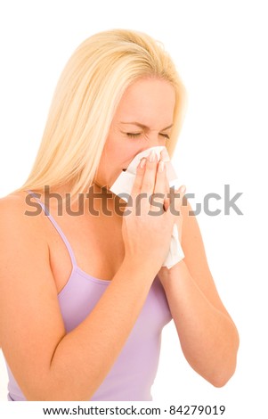 woman who is blowing the nose Stock photo © 