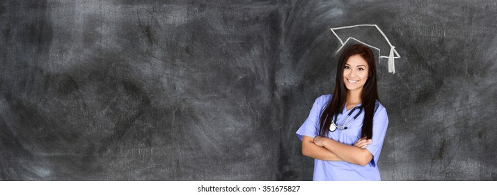 Woman who is graduating from nursing school