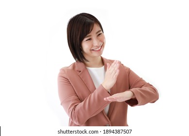 A Woman Who Speaks Japanese Sign Language 