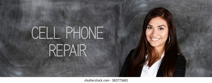 Woman Who Is Working At A Cell Phone Repair Business