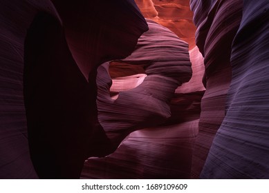 The Woman In The Wind At Lower Antelope Canyon At Sunrise.