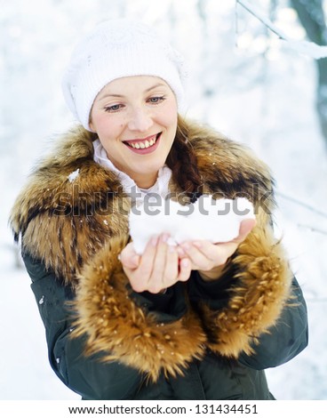 woman in winter park