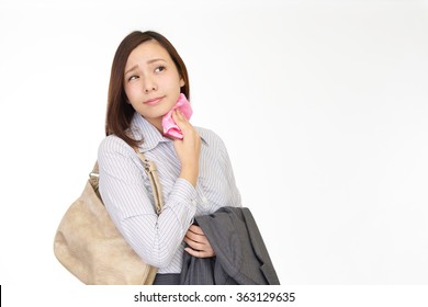 Woman Wiping Off The Sweat