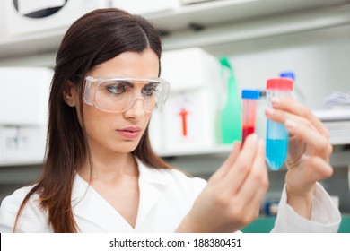 Woman at work in a chemical laboratory