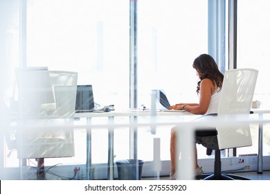 Woman Working Alone In An Office