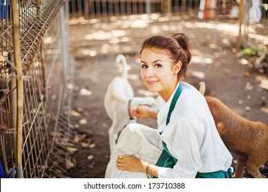 Woman Working In Animal Shelter