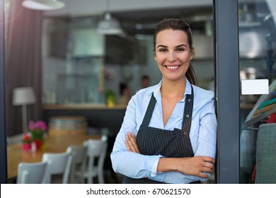 Woman working at cafe