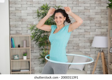 Woman Working Out With Hoola Hoop