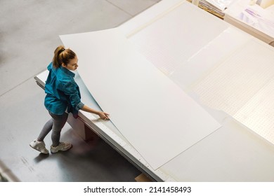 Woman Working In Printing Factory
