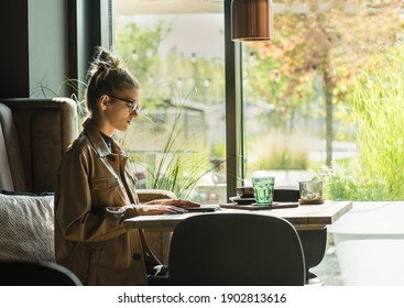 Woman working, talking on video call. Online chat with friends, long distance communication. Staying connected, Social distancing, internet, chatting. Work life.