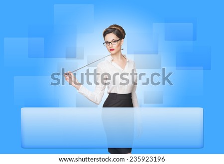 woman working with virtual screen