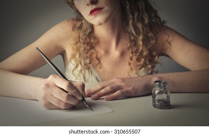 Woman Writing A Letter