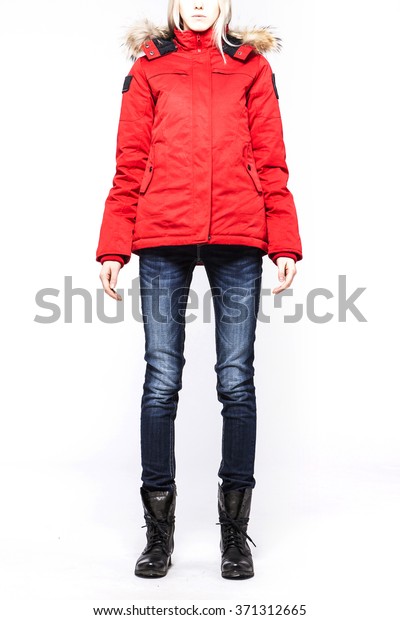 red jumper blue jeans