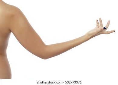 Woman's Arm Isolated On White Background