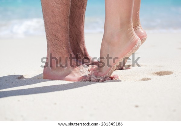 Womans Barefoot Legs Standing Tiptoe Closeup Stockfoto 281345186 Shutterstock