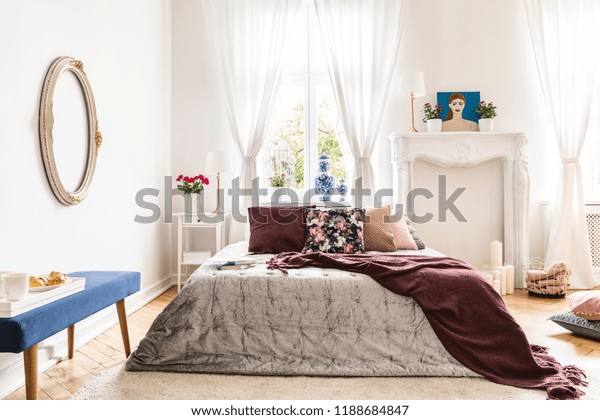 Womans Bedroom Interior Vintage Accents Bed Interiors
